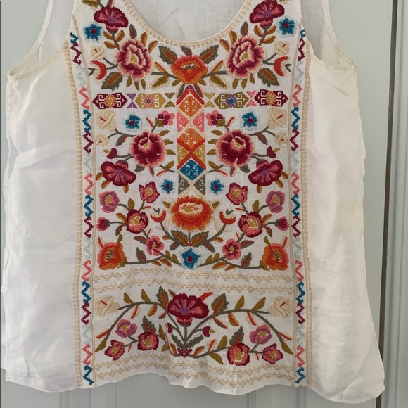 Johnny Was Multicolor Embroidered Tank Top Size M - Picture 2 of 6